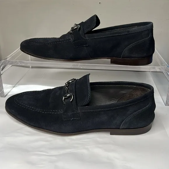 To Boot New York Sz 10 Dark Navy Blue Suede Slip On Loafers Shoes