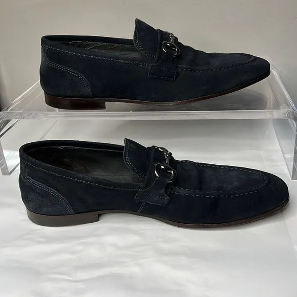 To Boot New York Sz 10 Dark Navy Blue Suede Slip On Loafers Shoes