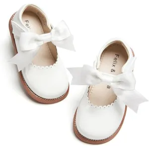 Toddler Little Girl Mary Jane Dress Shoes B380-white