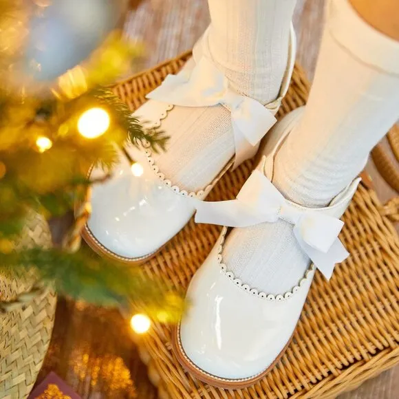 Toddler Little Girl Mary Jane Dress Shoes B380-white