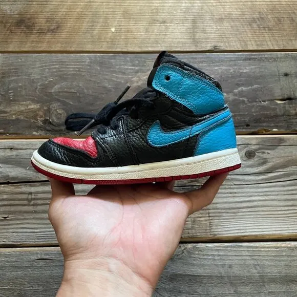 Toddler TD Nike Air Jordan 1 High NC North Carolina to Chi Chicago Shoes Sneaker