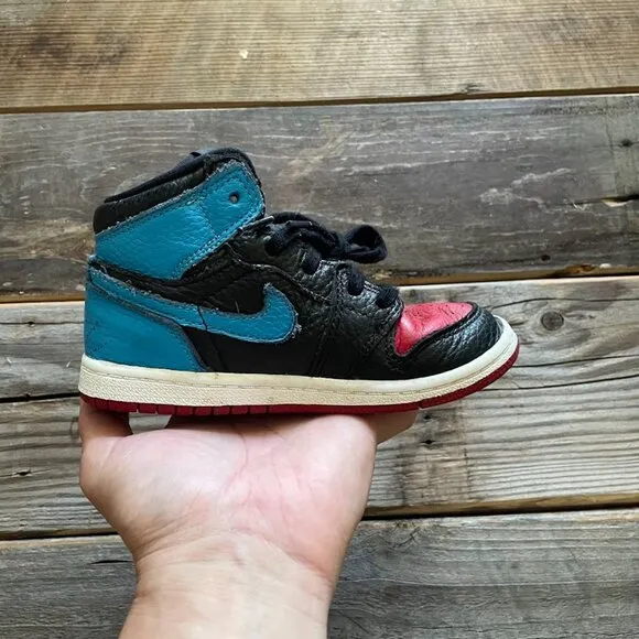 Toddler TD Nike Air Jordan 1 High NC North Carolina to Chi Chicago Shoes Sneaker