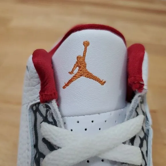 Toddlers Air Jordan 3 Retro (TD) Cardinal Sneakers White Red Size 10c Toddler