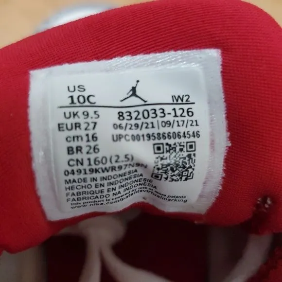 Toddlers Air Jordan 3 Retro (TD) Cardinal Sneakers White Red Size 10c Toddler