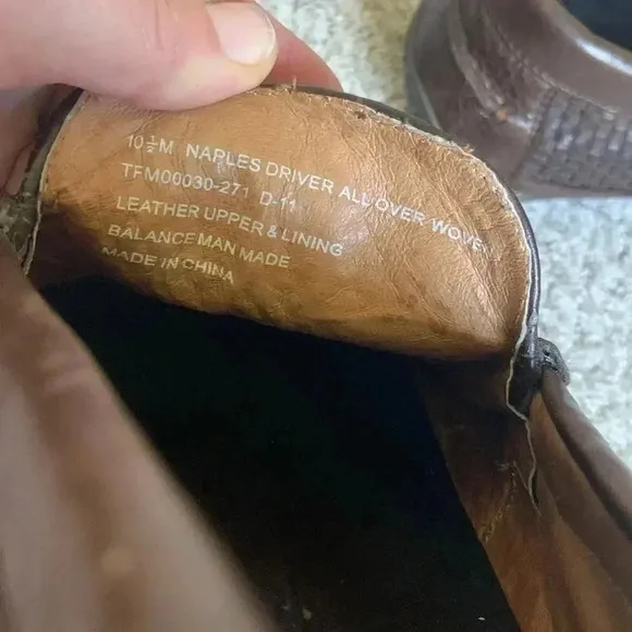 Tommy Bahama Naples Driver loafer woven leather Venetian shoes size 10 1/2