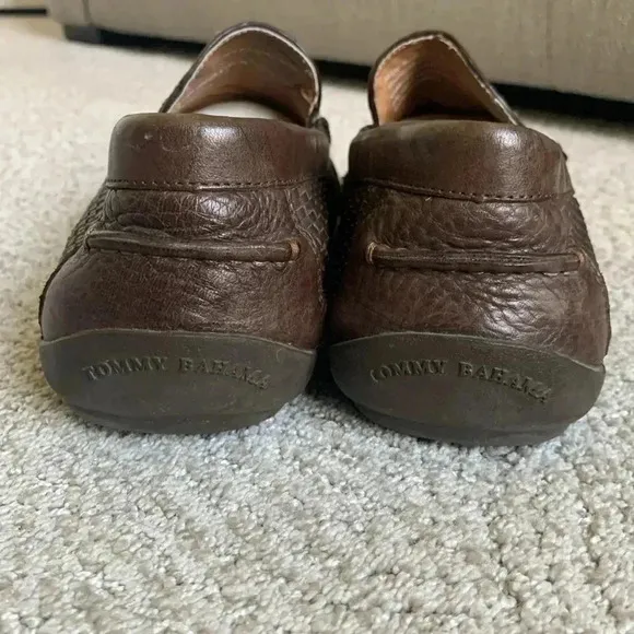 Tommy Bahama Naples Driver loafer woven leather Venetian shoes size 10 1/2