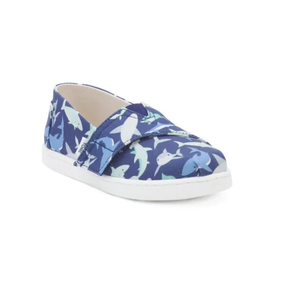 TOMS Blue Depths Shark Belmont Slip On Shoes (Toddler)