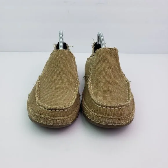 Tony Lama Boots 3R Lindale Womens Size 6.5 Wheat Tan Canvas Slip On Loafer Shoes