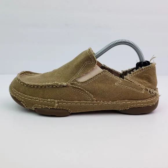 Tony Lama Boots 3R Lindale Womens Size 6.5 Wheat Tan Canvas Slip On Loafer Shoes