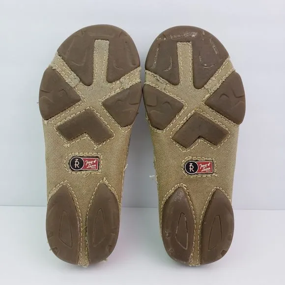 Tony Lama Boots 3R Lindale Womens Size 6.5 Wheat Tan Canvas Slip On Loafer Shoes
