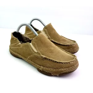 Tony Lama Boots 3R Lindale Womens Size 6.5 Wheat Tan Canvas Slip On Loafer Shoes