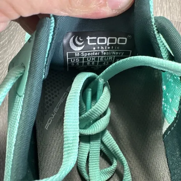 Topo Athletic Shoes Mens 9.5 Teal Specter Running Sneaker Cushioned