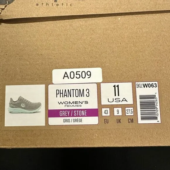 Topo Athletic Phantom 3 Grey Stone Running Shoes Sneakers 11