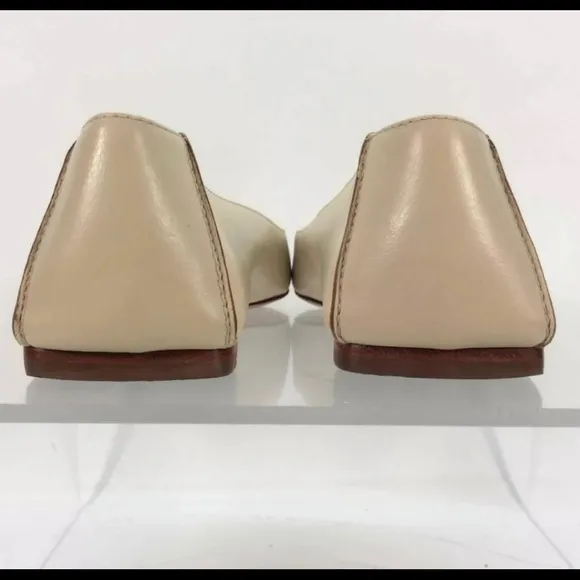 Tory Burch Beige Leather Slip-On Emblem Cap Ballet FlatsSize 9M