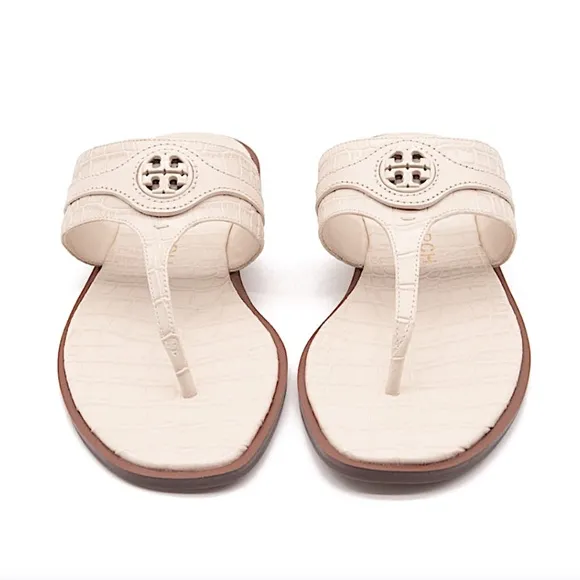 Tory Burch off  white New Carson Thong Welt Sandals