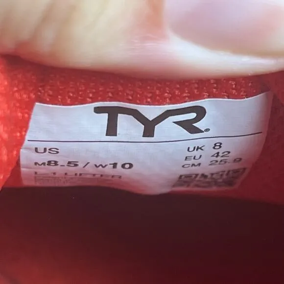 TYR L-1 Lifter Red Weightlifting Shoes Straps Mens Size 8.5 Gym Sneakers EUC