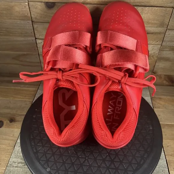 TYR L-1 Lifter Red Weightlifting Shoes Straps Mens Size 8.5 Gym Sneakers EUC