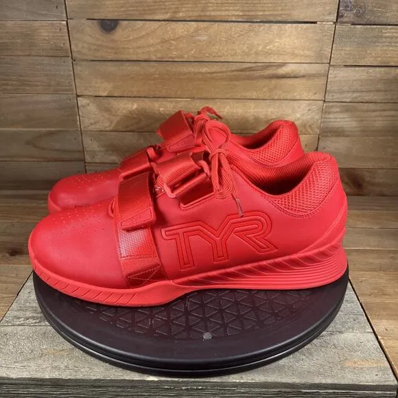 TYR L-1 Lifter Red Weightlifting Shoes Straps Mens Size 8.5 Gym Sneakers EUC