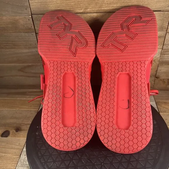 TYR L-1 Lifter Red Weightlifting Shoes Straps Mens Size 8.5 Gym Sneakers EUC