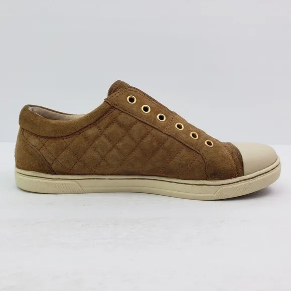 UGG Australia Jemma Womens Size 8.5 Brown Suede Quilted Slip On Sneaker Shoes