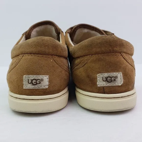UGG Australia Jemma Womens Size 8.5 Brown Suede Quilted Slip On Sneaker Shoes
