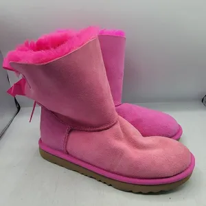 Ugg Bailey Bow II Girls Size 4 Pink Blossom Boots Pull On Casual Walking School
