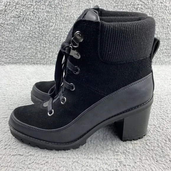 UGG Boots Redwood‎ Waterproof Booties Womens 8 Shoes Suede Leather Chunky Heel
