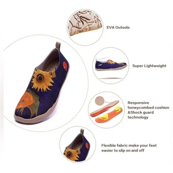 UIN Men's Slip On Casual Knitted Comfort Soft Walking Shoes (Sunflower 2)