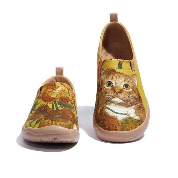 UIN Men’s Slip Ons Walking Casual Loafers Shoes (Sunflowers and Cat Toledo)
