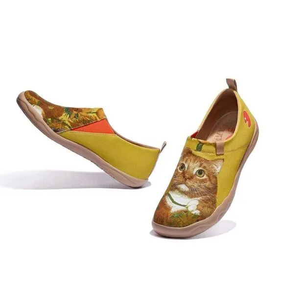 UIN Men’s Slip Ons Walking Casual Loafers Shoes (Sunflowers and Cat Toledo)