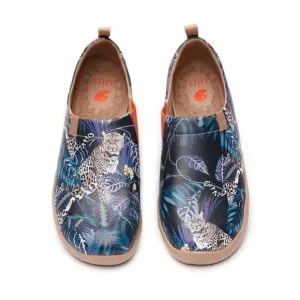 UIN Men's Walking Shoes Slip On Microfiber Comfort Loafers (Jungle Imagination)