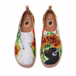 UIN Men's Walking Travel Shoes Slip On Loafers (MUSIC IS MY WORLD)
