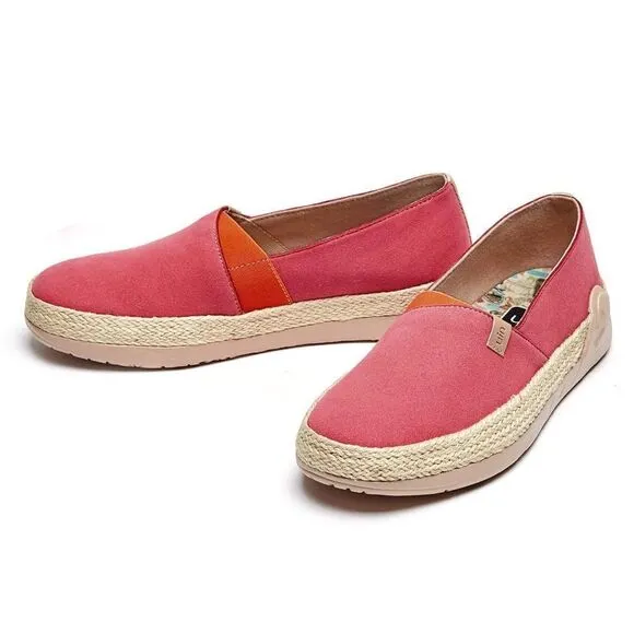 UIN Women's  Knitted Walking Casual Loafer (Marbella Tea Rose)New No Box