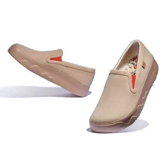 UIN Women's Travel Shoes Slip On Loafers Fuerteventura (Sesame Fuerteventura X)