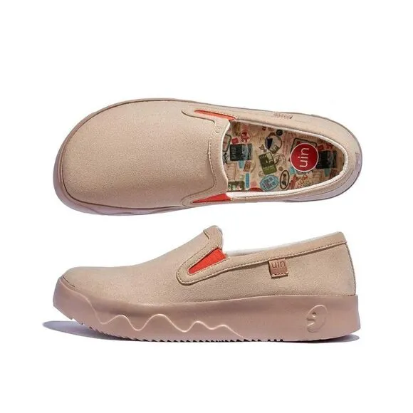 UIN Women's Travel Shoes Slip On Loafers Fuerteventura (Sesame Fuerteventura X)