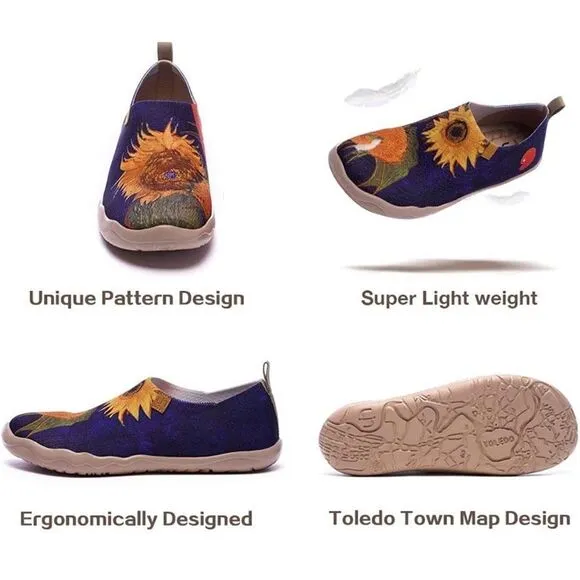 UIN Men's Slip On Casual Knitted Comfort Soft Walking Shoes (Sunflower)No Box
