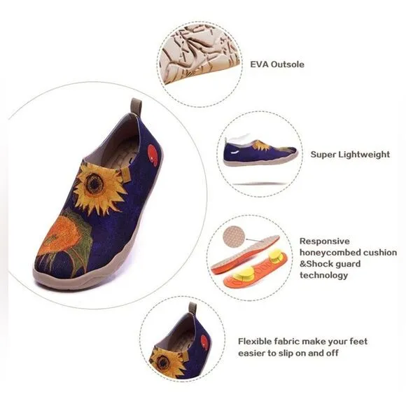 UIN Men's Slip On Casual Knitted Comfort Soft Walking Shoes (Sunflower)No Box