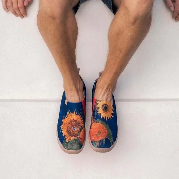 UIN Men's Slip On Casual Knitted Comfort Soft Walking Shoes (Sunflower)No Box