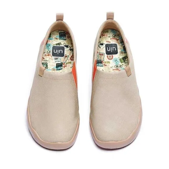 UIN Men's Walking Shoes Slip On Loafers (Toledo Oxford Tan)