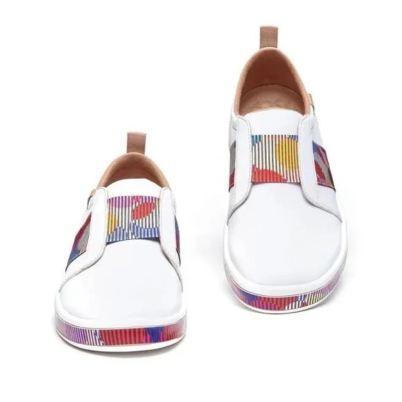 UIN Women's Walking Casual Slip Ons Travel Skate Shoes (Colored Bubble)No Box