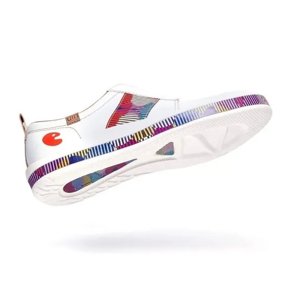 UIN Women's Walking Casual Slip Ons Travel Skate Shoes (Colored Bubble)No Box