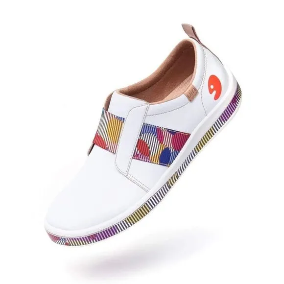 UIN Women's Walking Casual Slip Ons Travel Skate Shoes (Colored Bubble)No Box