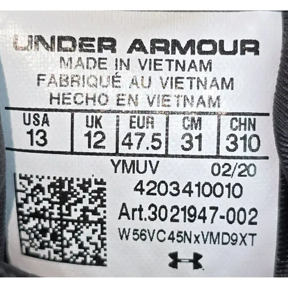 Under Armour Charged Bandit 5 Men's Size 13 Black Running Shoes (3021947-002)