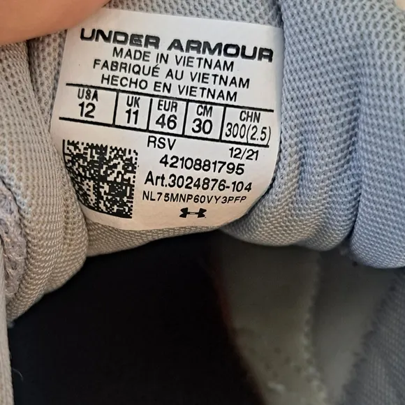 Under Armour Charged Verssert Grey Men's Sneakers Shoes Trainers Size 12 ECU