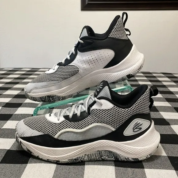 Under Armour Curry 3Z 24 UA Black White Men Basketball Hoopers Shoes 3027626-101