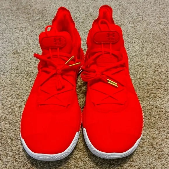 Under Armour Curry 6 Team Red Basketball Shoes Men's Size 14 (NWOT)