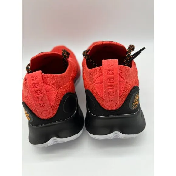 Under Armour Curry Flow Go Mens Running Shoes Coral Red Black 3023814-604 Size 7