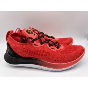 Under Armour Curry Flow Go Mens Running Shoes Coral Red Black 3023814-604 Size 7