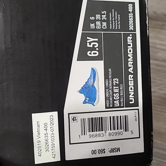 Under Armour Grade Schook Jet '23 Backetball Shoes Size 6.5