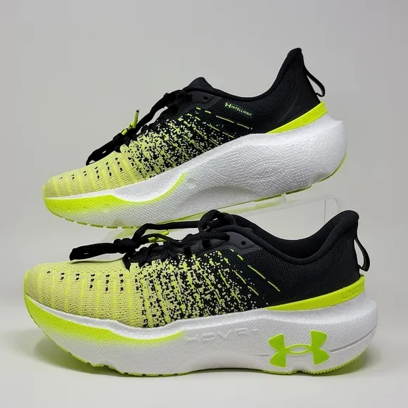 Under Armour Infinite Elite Womens 9 Shoes Black Yellow 3027199-004 Running New
